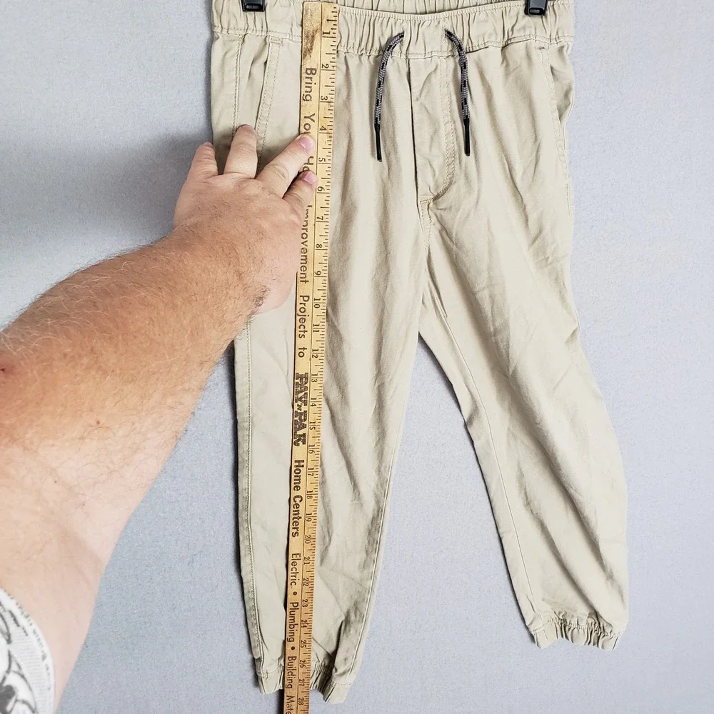 GAP Kids Sz M Drawstring Waist Jogger‎ Pants Beige Tan Casual Neutral Athleisure
